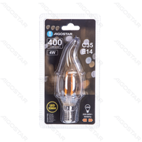 Żarówka LED filament C35 E14 4W 2200K bursztynowa w blisterze do przytulnego klimatu
