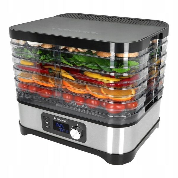 Suszarka do Grzybów Owoców Warzyw ZIÓŁ TERMOOBIEG 450W Zegar PRIMAVEO PL zdjęcie 9