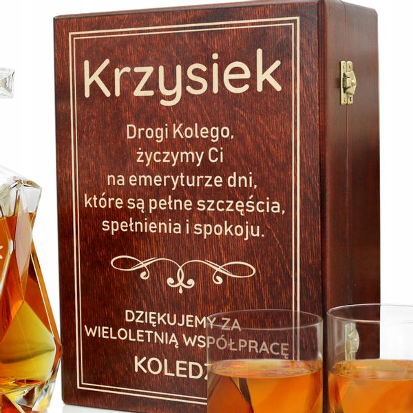 Zestaw karafka i szklanki z GRAWEREM na emeryturę zdjęcie 5