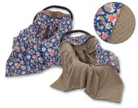 Duży otulacz dla niemowląt do fotelika nosidełka wózka dwustronny