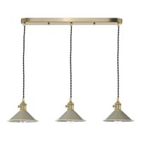 Vintage lampa wisząca do pokoju Hadano HAD3640-06 Dar Lighting mosiądz szara