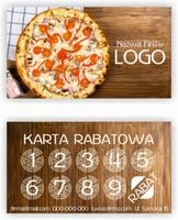 Karty stałego klienta RABATOWE 120 szt TWOJE LOGO nazwa firmy pizzeria