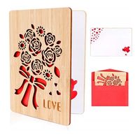 kartka walentynkowa miłość serca drewniana