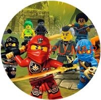 Opłatek na tort Lego Ninja Ninjago Klocki Tekst Gratis