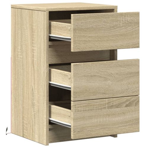 Szafka nocna z LED, kolor dąb sonoma, materiał drewnopochodny na Arena.pl