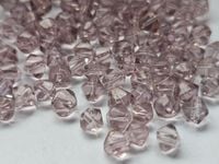 KRYSZTAŁKI SZKLANE KORALIKI DO BRANSOLETEK HANDMADE BRUDNY RÓŻ 4MM 50SZT