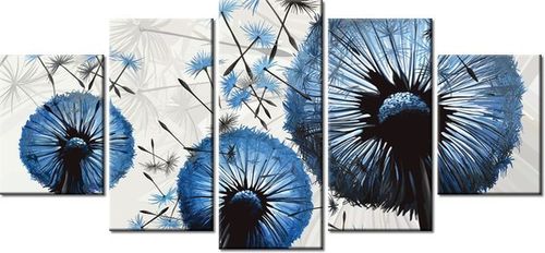 70CM 150CM OBRAZ 5 ELEM DMUCHAWCE NIEBIESKIM KOLORZE ŚCIENNY na Arena.pl