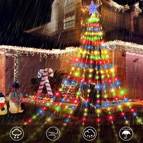 LAMPKI CHOINKOWE WODOSPAD 198 LED GWIAZDA 2M 9 PASM KOLOR PILOT 8 MOD na Arena.pl