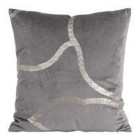 POSZEWKA WELUR VELVET WE WZORY 45X45 CM SZARA