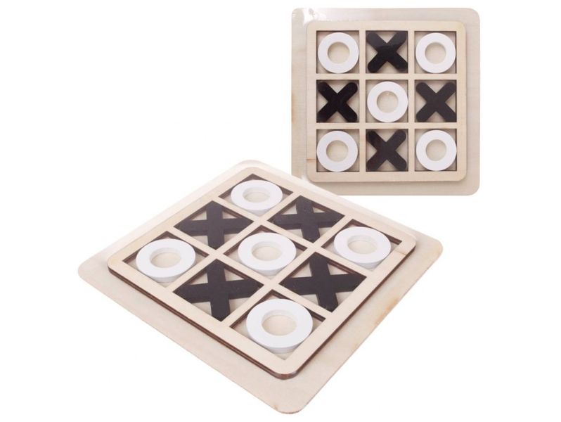 Gra planszowa kółko i krzyżyk drewniana prezent zdjęcie 1