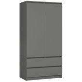 Szafa S 90 cm 2 drzwi 2 szuflady - grafit szary