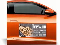 Magnes na auto reklama magnetyczna 60x30 drewno kominkowe różne wzory