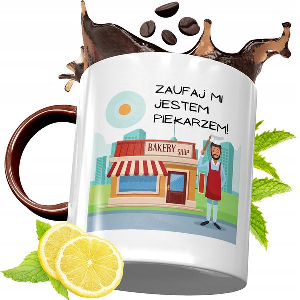 Kubek Bordowy Dla Piekarza Na Urodziny Prezent Z Nadrukiem Ze Zdjęciem zdjęcie 1