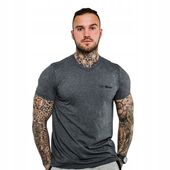 KOSZULKA SPORTOWA MĘSKA TRENINGOWA FITNESS T-SHIRT BASIC - GymBeam XL szara