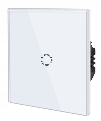 WŁĄCZNIK ŚWIATŁA SZKLANY DOTYKOWY POJEDYNCZY BIAŁY WIFI TUYA LED SZKŁO na Arena.pl