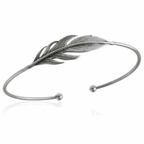 ELEGANCKA KLASYCZNA OWALNA OTWARTA SZTYWNA BRANSOLETA NA RĘKĘ LISTEK LIŚĆ na Arena.pl