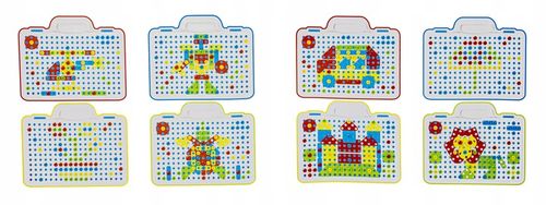 WKRĘTARKA ZESTAW KONSTRUKCYJNY dla dzieci ŚRUBKI 3D Kolorowe klocki Kuferek na Arena.pl