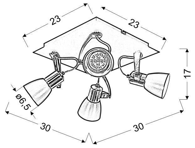 Markus plafon 4x50W GU10 czarny+miedziany bez żarówki zdjęcie 2