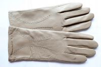 RĘKAWICZKI DAMSKIE skórzane SKÓRA beż BEŻOWE XL