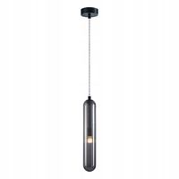 Lampa Sufitowa PAX Czarny Szklany Klosz 1xG9 8x148cm Lampa Wisząca Salon
