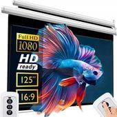 EKRAN PROJEKCYJNY ŚCIENNY ELEKTRYCZNY 265x179 CM 125" DUŻY FULL HD +