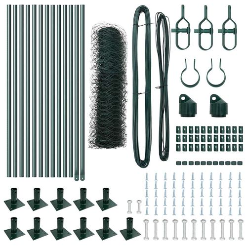 Ogrodzenie z słupkami Zielony 0.4 x 25 m Stal pokryta PCV na Arena.pl