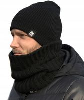 Polski KOMPLET MĘSKI CZAPKA zimowa - KOMIN uba szalik na prezent KOLORY