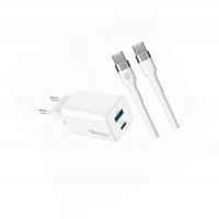 Szybka ładowarka GaN 45W 2 wejścia USB i USB-C z kablem do Oppo Reno 7 5G
