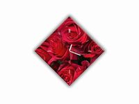 ZEGAR SZKLANY ROMB - Róże