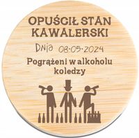 OTWIERACZ do piwa DREWNIANY personalizacja grawer kawalerskie pożegnanie