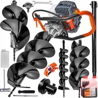 ŚWIDER DO ZIEMI WIERTNICA SPALINOWA GLEBY ZESTAW WIERTŁA 10/20/30 CM + OLEJ