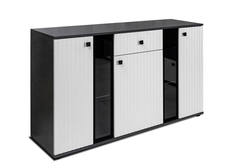 Komoda Salsa 140 lamele witryna pojemna zdjęcie 1