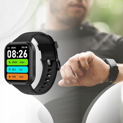 SMARTWATCH MĘSKI ROZMOWY ZEGAREK SPORTOWY GRY MENU POLSKIE POMIARY SMS na Arena.pl