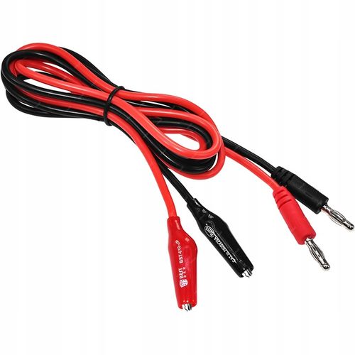 PRZEWODY DO MIERNIKA ZASILACZA LABORATORYJNEGO 2X BANAN KROKODYLEK 20A na Arena.pl