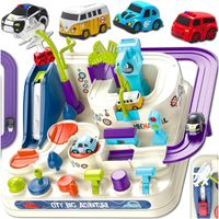 INTERAKTYWNY TOR ZJAZD SAMOCHODOWY TOR PRZESZKÓD DLA DZIECI 4 AUTKA PREZENT