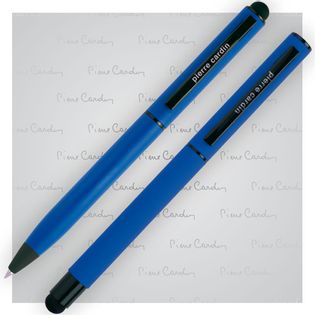 Zestaw piśmienny touch pen, soft touch PIERRE CARDIN Celebration Niebieski