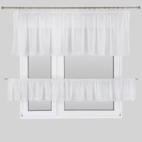 Firana DAGMA-2 400x65 cm 400x35cm biała z ozdobną koronką i taśmą