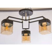 Loftowa LAMPA sufitowa VEN M225B/3 3-płomienna salonowa czarna miodowa