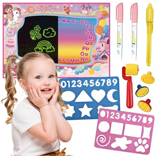 WOOPIE Mata Wodna do Malowania 2w1 XXL 100x70cm Świeci w Ciemności na Arena.pl