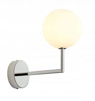 Lampa ścienna, kinkiet nikiel biały klosz do salonu, sypialni łazienki FEME