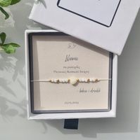 Bransoletka na Pierwszą Komunię Świętą z dedykacją prezent personalizowana