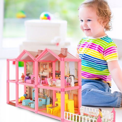 DOMEK DLA LALEK WILLA RÓZOWA MEBLE LALKI LALECZKI TARAS SAMOCHÓD DO ZABAWY na Arena.pl