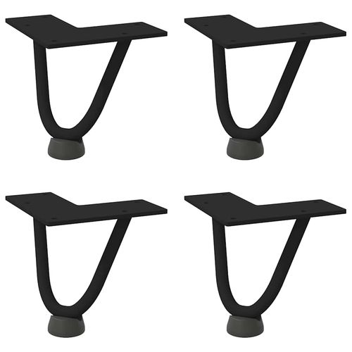 Nogi do stolika kawowego w kształcie spinki do włosów 4 szt. Czarne 10 cm S na Arena.pl