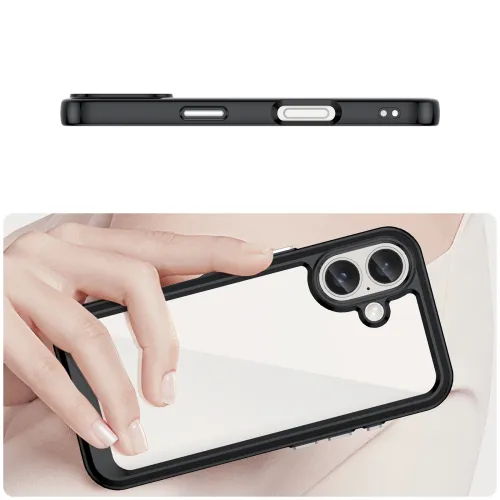 etui outer space case z żelową ramką do iphone 16 - czarne na Arena.pl