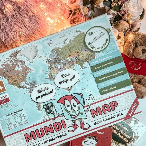INTERAKTYWNA MAPA ŚWIATA Z PENEM / PIÓREM MUNDIMAP GRY EDUKACJA ARTGLOB zdjęcie 2