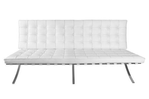 Sofa BA3 3 osobowa, biała skóra  D2 na Arena.pl