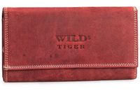 portfel damski skóra nubuk wild tiger - ciemnoczerwony