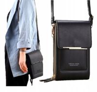 TOREBKA MINI KOPERTÓWKA PORTFEL NA TELEFON CZARNY