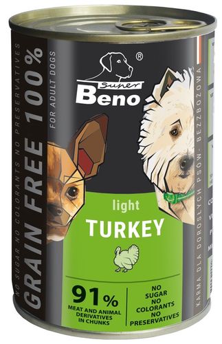 Beno Bezzbożowa Mokra Karma dla psów MIX 12x 415g Puszki dla psa 92% Mięsa na Arena.pl