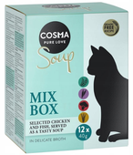 COSMA Soup Zupa różne smaki przysmak kota mokra karma MIX BOX II 12szt x40g